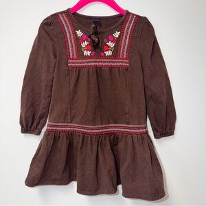Baby Gap Embroidered Brown Play Dress – Size 2T